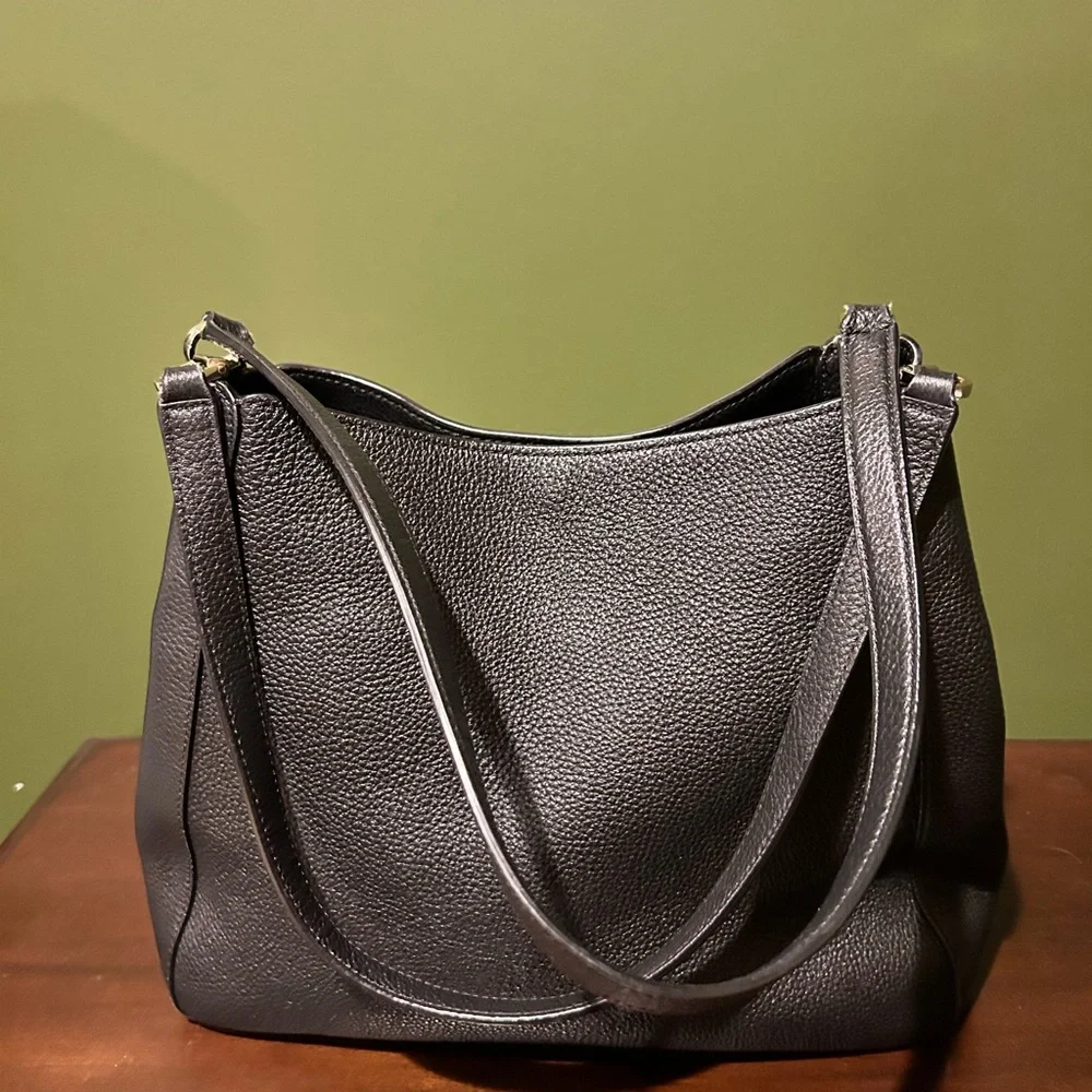 Kate Spade Black Leila Medium Leather Hobo Bag - Picture 2 of 7